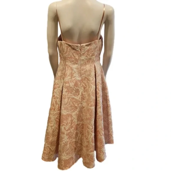 Adrianna Papell Strapless Jaquard Pink Midi Tea Length Gown Size 12 Adrianna Papell Strapless Jaquard Pink Midi Tea Length Gown Size 12